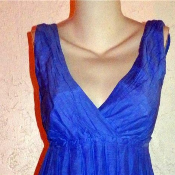 Gap Blue Plunging neckline , Full Skirt Dress - Picture 4 of 8